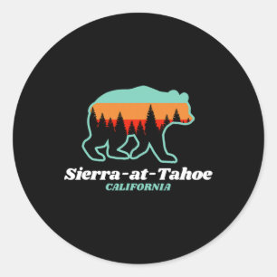 Sticker Rond Sierra-at-tahoe Ski Snowboard Californie Bea
