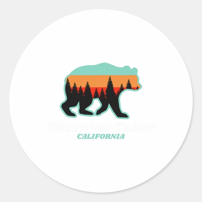 Sticker Rond Sierra-at-tahoe Ski Snowboard Californie Bea (Devant)