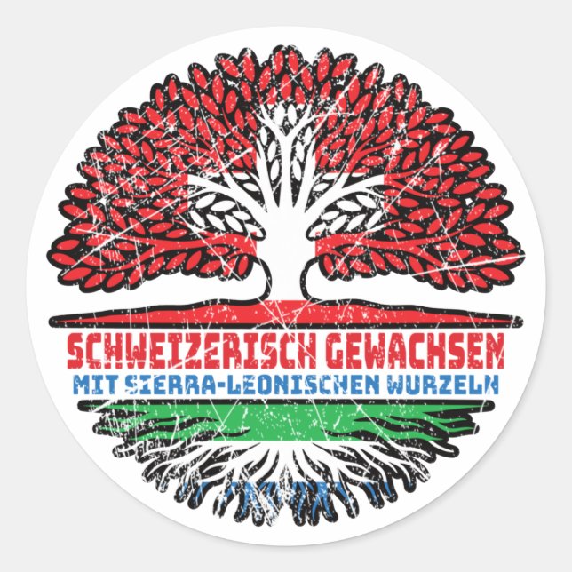 Sticker Rond Sierra Leone Sierra-leonisch Schweizer Schweiz (Devant)