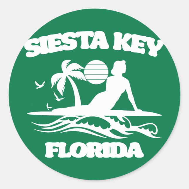 Sticker Rond Siesta Key Floride (Devant)