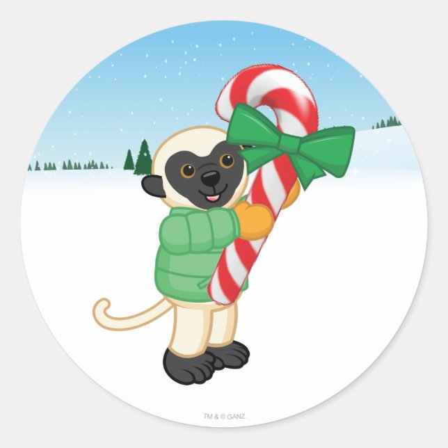 Sticker Rond Sifaka Lemur (Devant)