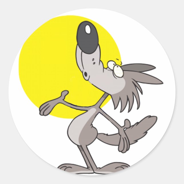 Sticker Rond Siffler sur la Lune (Devant)