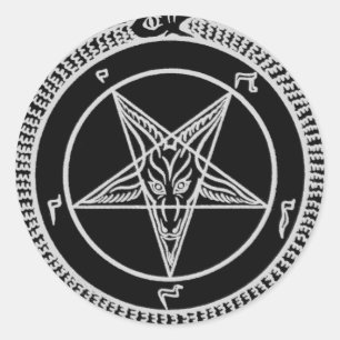 Sticker Rond Sigil d'autocollant de Baphomet