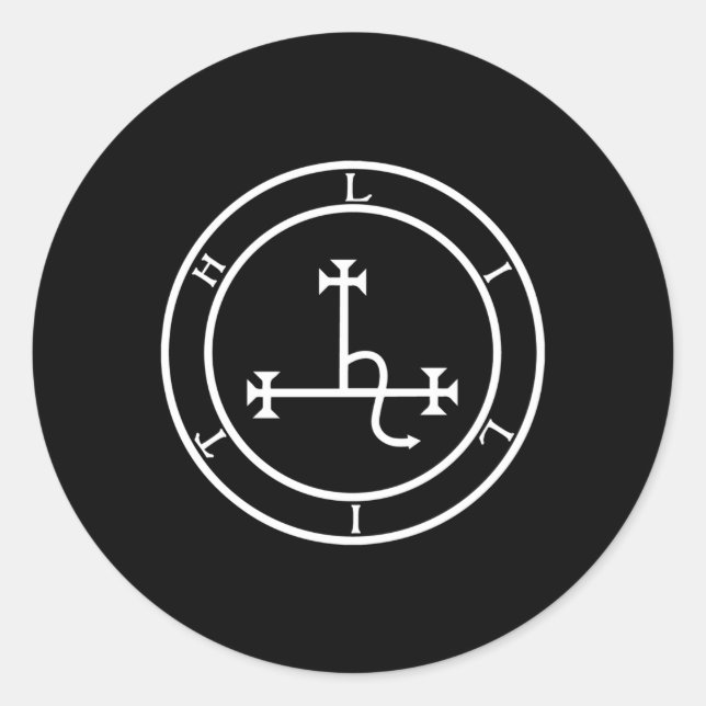 Sticker Rond Sigithe De Lilith Goddess sorcière Satanic Pagan W (Devant)