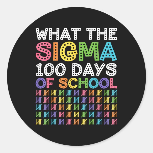 Sticker Rond Sigma Skibidi School 100 Jours Smarter Funny Meme  (Devant)