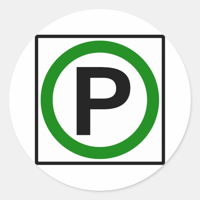 Sticker Rond Signal Autorisé De Stationnement (Devant)