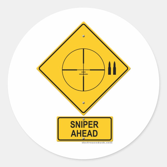 Sticker Rond Signal d'avertissement de sniper à l'avant (Crossh (Devant)