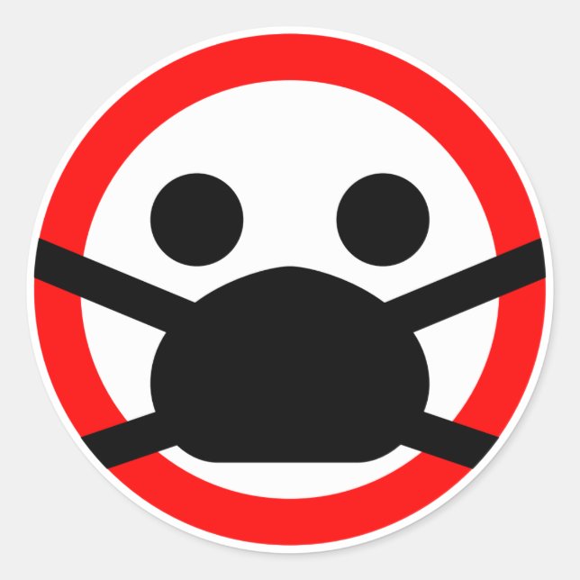 Sticker Rond Signal d'avertissement du masque 😷 (Devant)