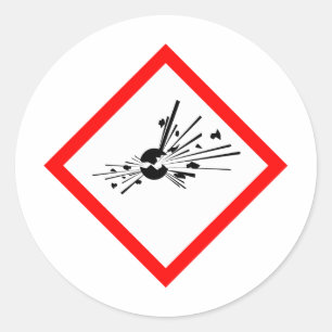 Sticker Rond Signal d'avertissement explosif