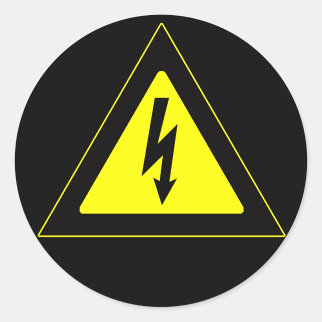 Sticker Rond Signal d'avertissement haute tension (Devant)