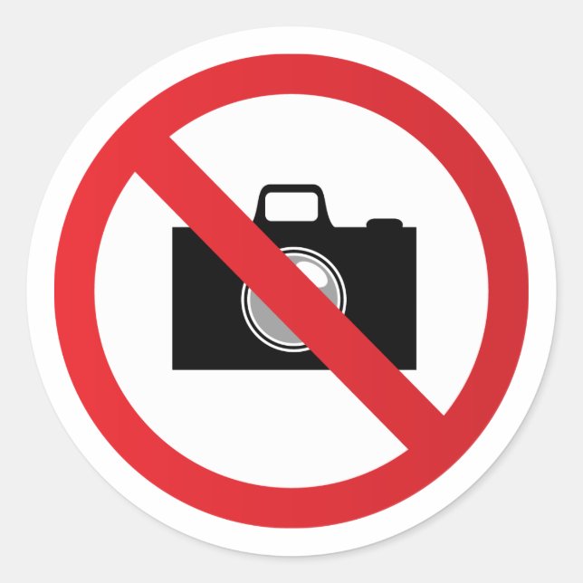 Sticker Rond Signal d'avertissement pas de caméra (Devant)