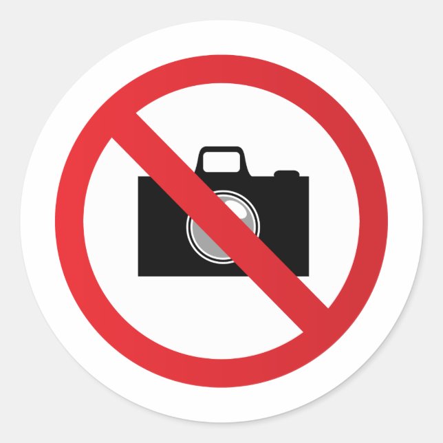 Sticker Rond Signal d'avertissement pas de caméra (Devant)