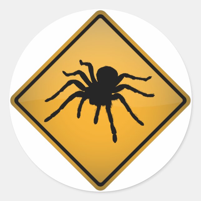 Sticker Rond Signal d'avertissement Tarantula (Devant)