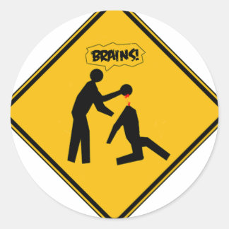 Sticker Rond Signal d'avertissement Zombie
