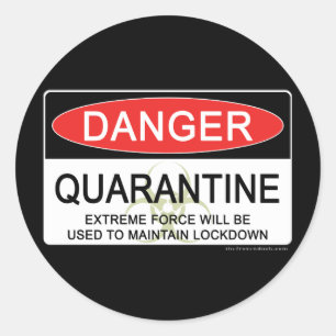 Sticker Rond Signal de danger de quarantaine