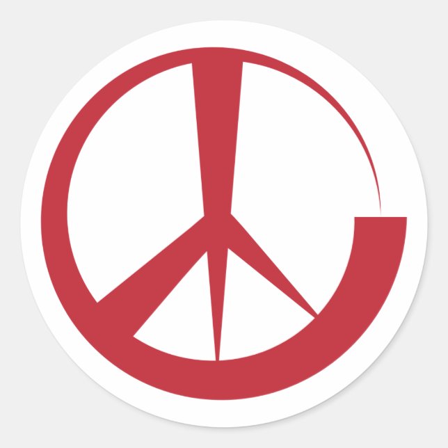 Sticker Rond Signal de paix créatif isolé rouge (Devant)