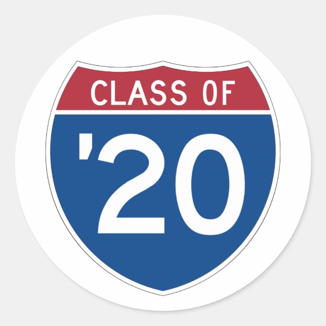 Sticker Rond Signal Interstate stylisé | Catégorie 2020 (Devant)