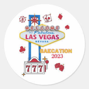 Sticker Rond Signal Las Vegas Nevada Groupe de Baecation Corres
