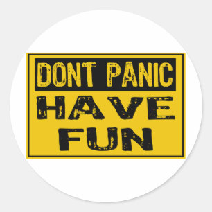 Sticker Rond Signal Panique de ne pas - Heureux - Jaune / Noir