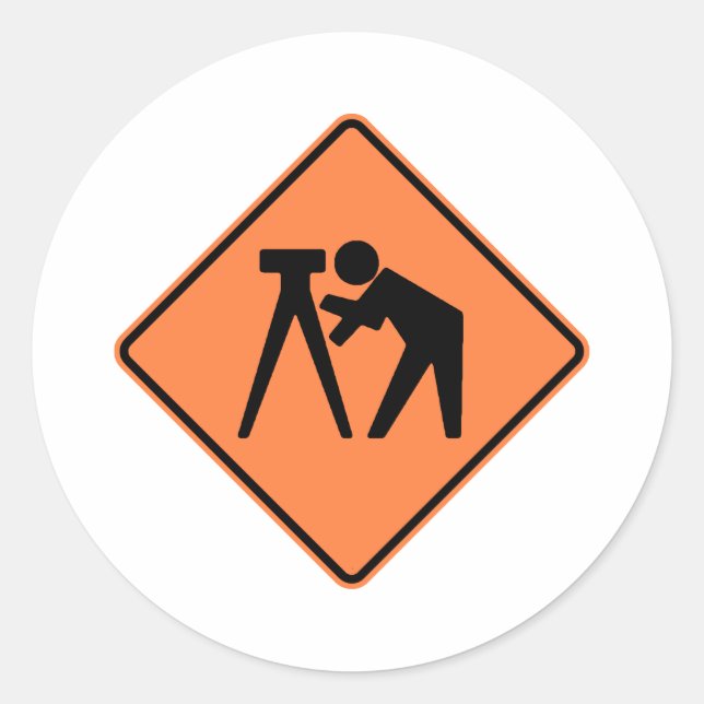 Sticker Rond Signal routier de l'équipe de sondage (Devant)