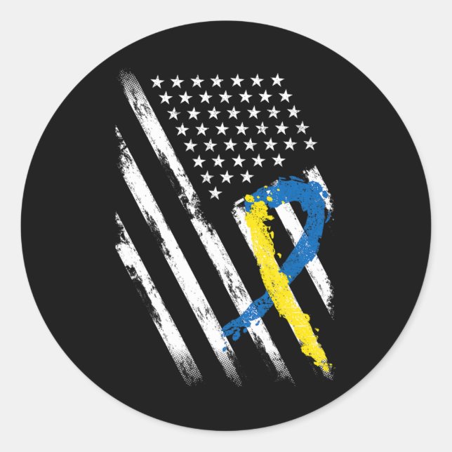 Sticker Rond Signaler La Sensibilisation Au Syndrome Papa Maman (Devant)