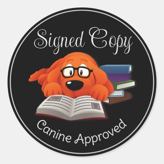 Sticker Rond Signature Copie Canine Approuvée (Devant)