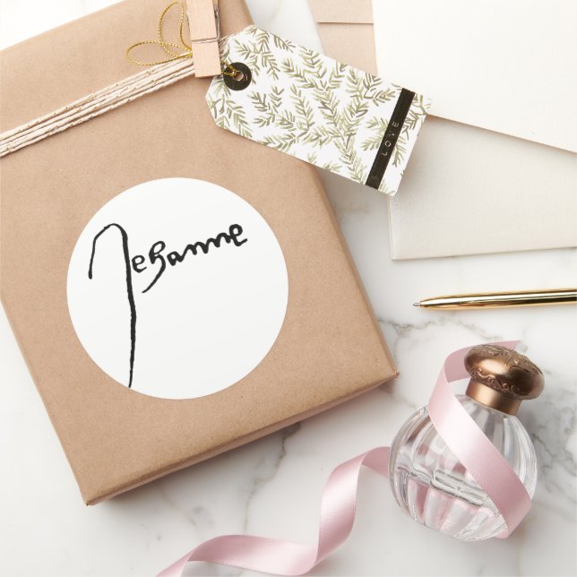 Sticker Rond Signature de Jeanne d'Arc (Cadeaux)