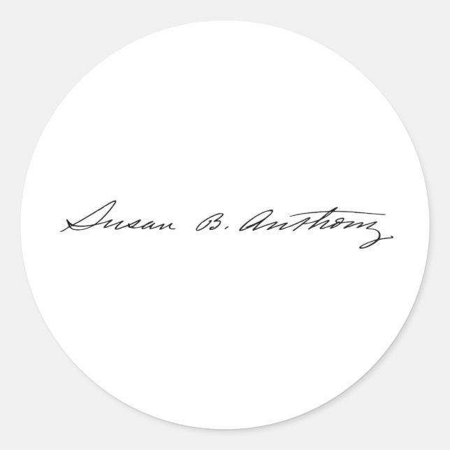 Sticker Rond Signature de Suffragette Susan B. Anthony (Devant)