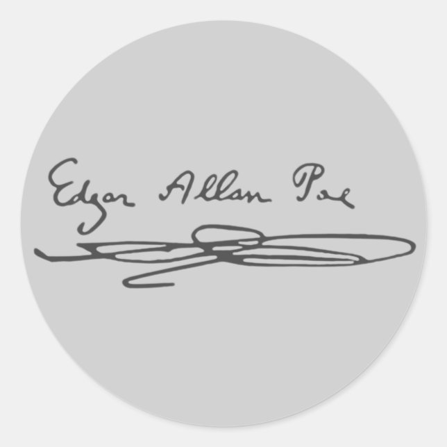 Sticker Rond Signature Edgar Allan Poe (Devant)