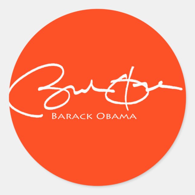 Sticker Rond Signature Obama (Devant)