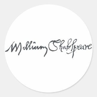 Sticker Rond Signature William Shakespeare