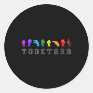 Sticker Rond Signaux Lgbt de langage Asl