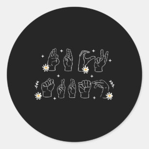 Sticker Rond Signe À Main Anti Trump Asl Drôle Et Gesture