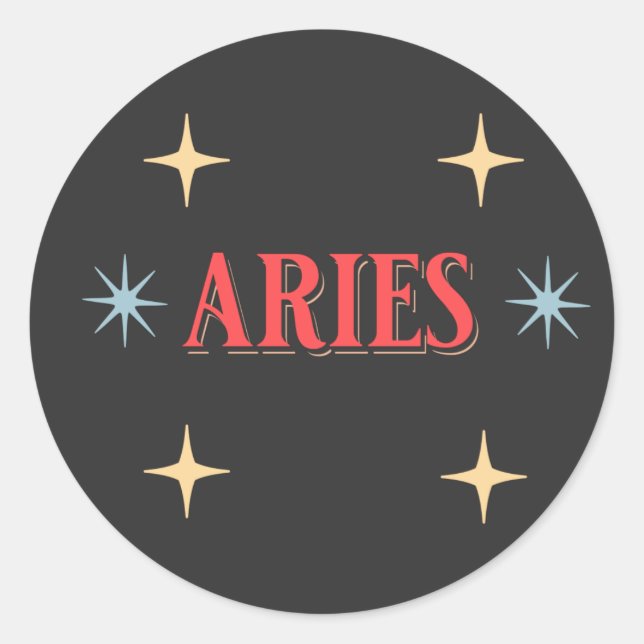 Sticker Rond SIGNE Astrologique Aries (Devant)