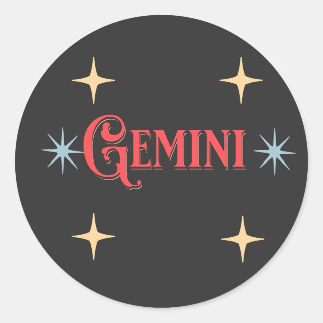 Sticker Rond SIGNE Astrologique Gemini (Devant)