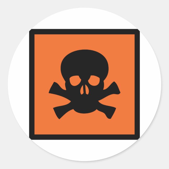 Sticker Rond signe crâne chimiste (Devant)