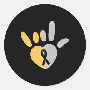 Sticker Rond Signe d'amour en langue des signes américaine Sens