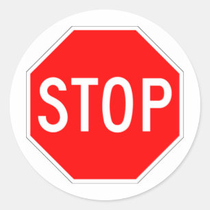 Sticker Rond Signe d'arrêt - hexagone de route