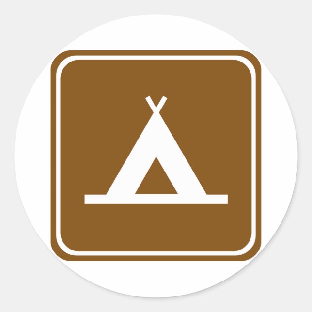 Sticker Rond SIGNE D'AUTOROUTE DU Camping (Devant)