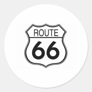 Sticker Rond Signe de l'itinéraire 66