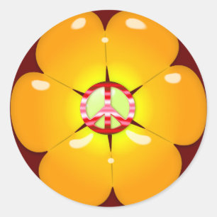 STICKER ROND SIGNE DE PAIX