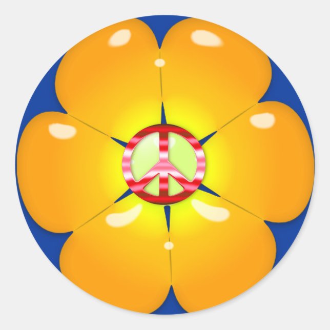 STICKER ROND SIGNE DE PAIX (Devant)