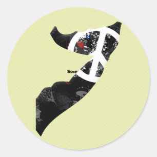 Sticker Rond Signe de paix à la mode de la Somalie avec la