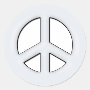 STICKER ROND SIGNE DE PAIX BLANC