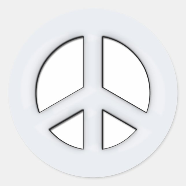 STICKER ROND SIGNE DE PAIX BLANC (Devant)