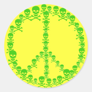 Sticker Rond Signe de paix de Skully