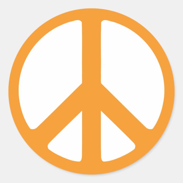 Sticker Rond Signe de paix orange (Devant)
