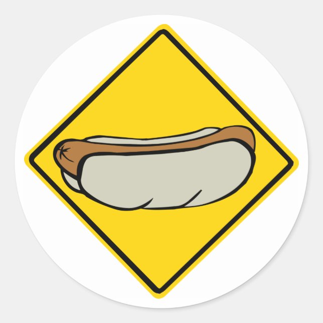 STICKER ROND SIGNE DE ROUTE CHAUD 1 (Devant)
