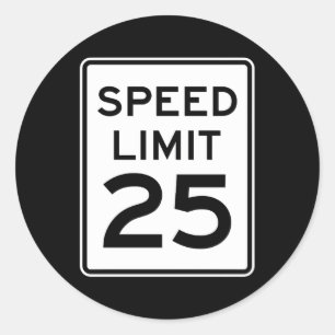 Sticker Rond SIGNE DE ROUTE DE 25 Mph Limite de vitesse