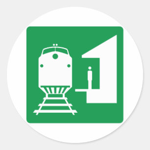 Sticker Rond Signe de route de station de train